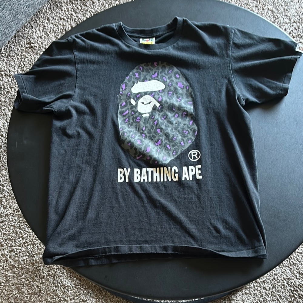 BAPE Black Tee with Purple Graphic